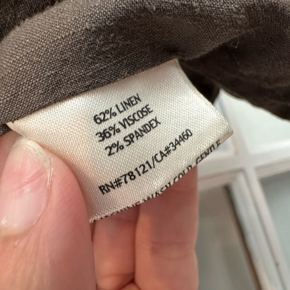 Eileen Fisher Brown Linen Open Front Jacket Size Medium M Minimalist Preppy - Picture 6 of 9